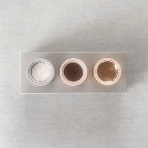 Heart-Embossed Makeup Trio - Cream, Brown, Tan